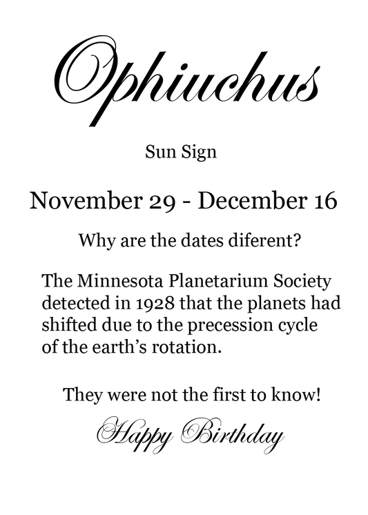 Ophiuchus Birthday Card